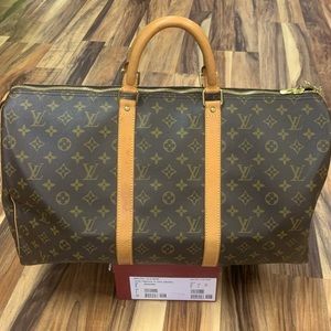 1994 Louis Vuitton Monogram Canvas Keepall Bandouliere 50 Luggage Bag